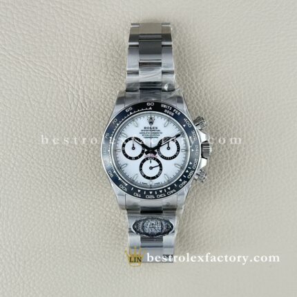 Clean Factory Rolex Daytona 126500LN-0001 Panda | Esfera Blanca Subdiales Negros | Movimiento 4131 | Patrón Caracol Perfecto