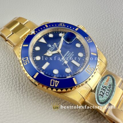 Clean Factory Rolex ubmariner 126618LB | 41mm Oro Completo Esfera Azul | Mejor Réplica de Reloj