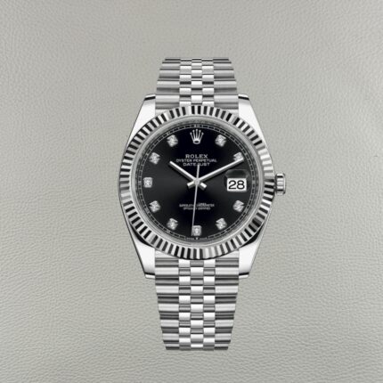Réplica Rolex Datejust 126334-0012 Clean Factory Esfera Negra Diamantes Oro Blanco