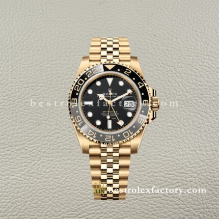 Clean Factory Rolex GMT Master II 126718GRNR | Oro Amarillo Completo | Bisel Negro Gris