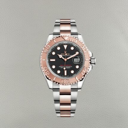 Rolex Yacht-Master Everose Bicolor Esfera Negra | Réplica Super Clone VR3235
