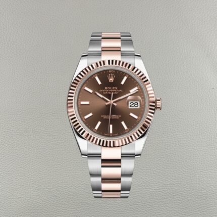 Rolex Datejust 126331-0001 Réplica Super Clone Esfera Chocolate Bisel Estriado Oro Rosa Clean Factory